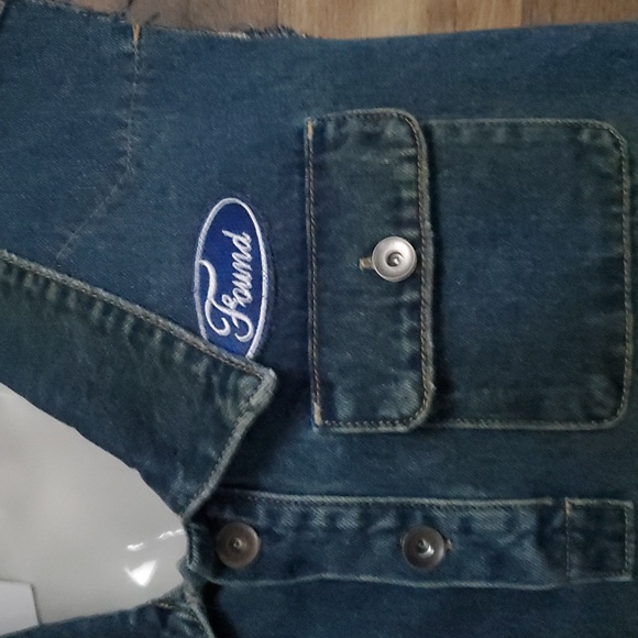 Found Raw Cut Patch Mechanic Denim Vest NWT - Picture 7 of 8